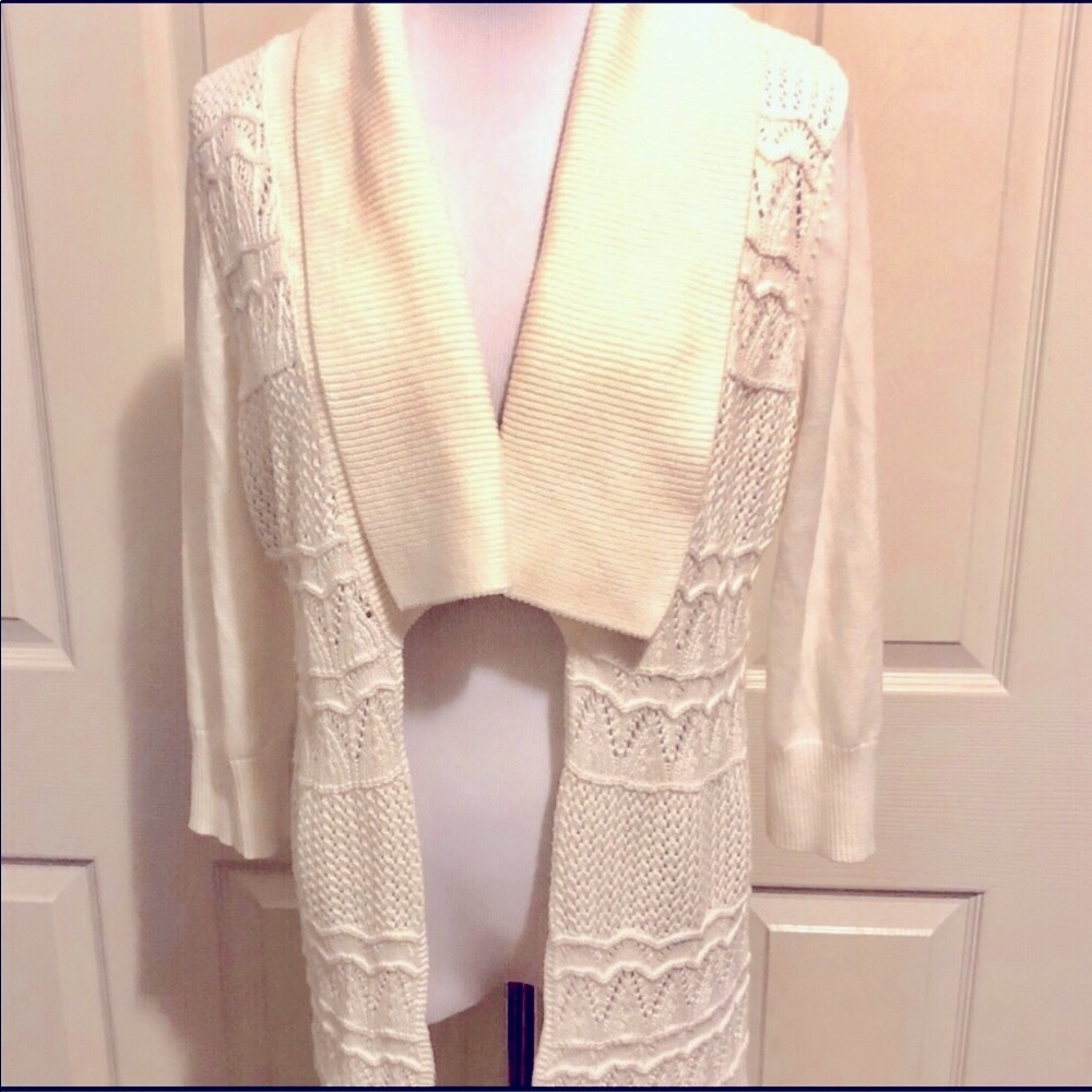 Spring Mercer Duster Grandpa Sweater Cable Knit M